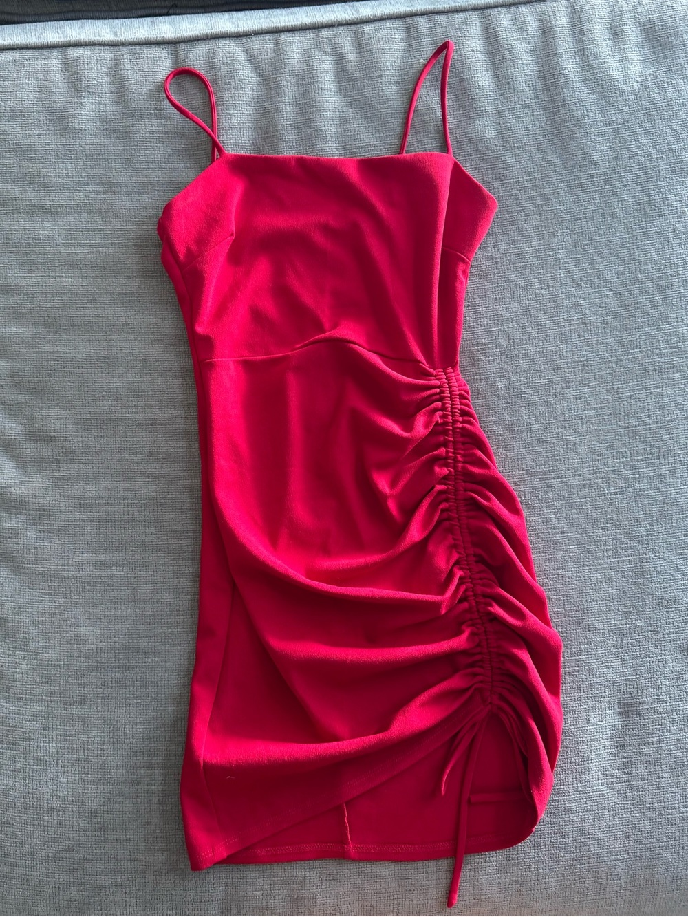 Windsor red Ruched Side Mini Slip Dress